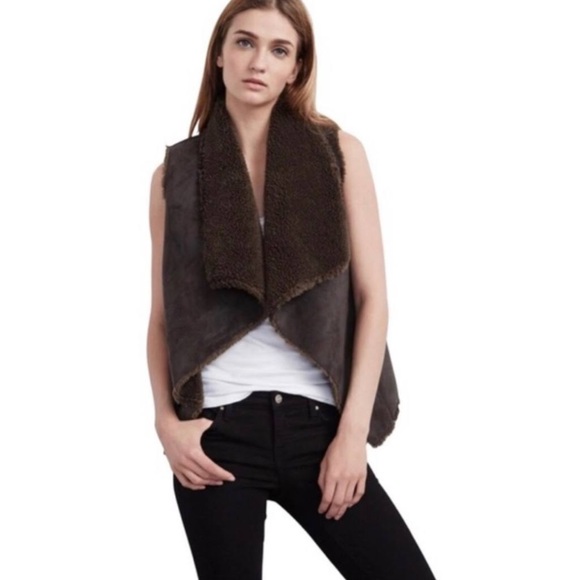 VELVET by Graham & Spencer | Faux Suede and Sherpa Boho Vest - Picture 1 of 4